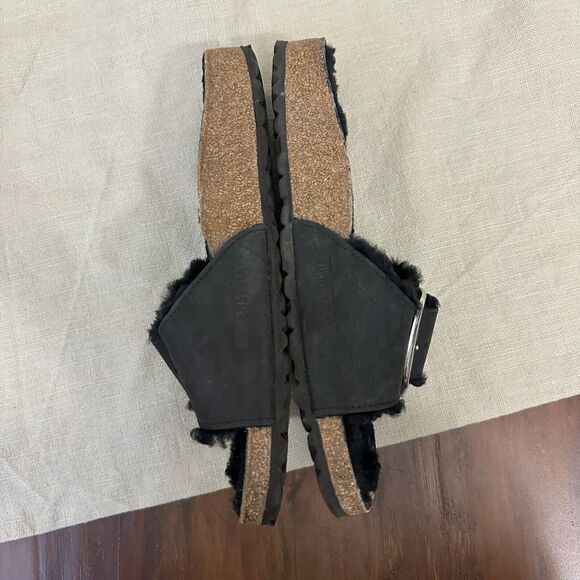 BIRKENSTOCK Madrid Big Buckle Shearling in Black Oiled Leather EU 39 US 8-8.5 N - Picture 10 of 13